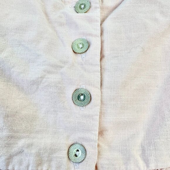 Rachel Zoe Baby Girl Dress Ligh Pink / Peach Size 12M Floral Frilly Embrodery - Picture 4 of 5